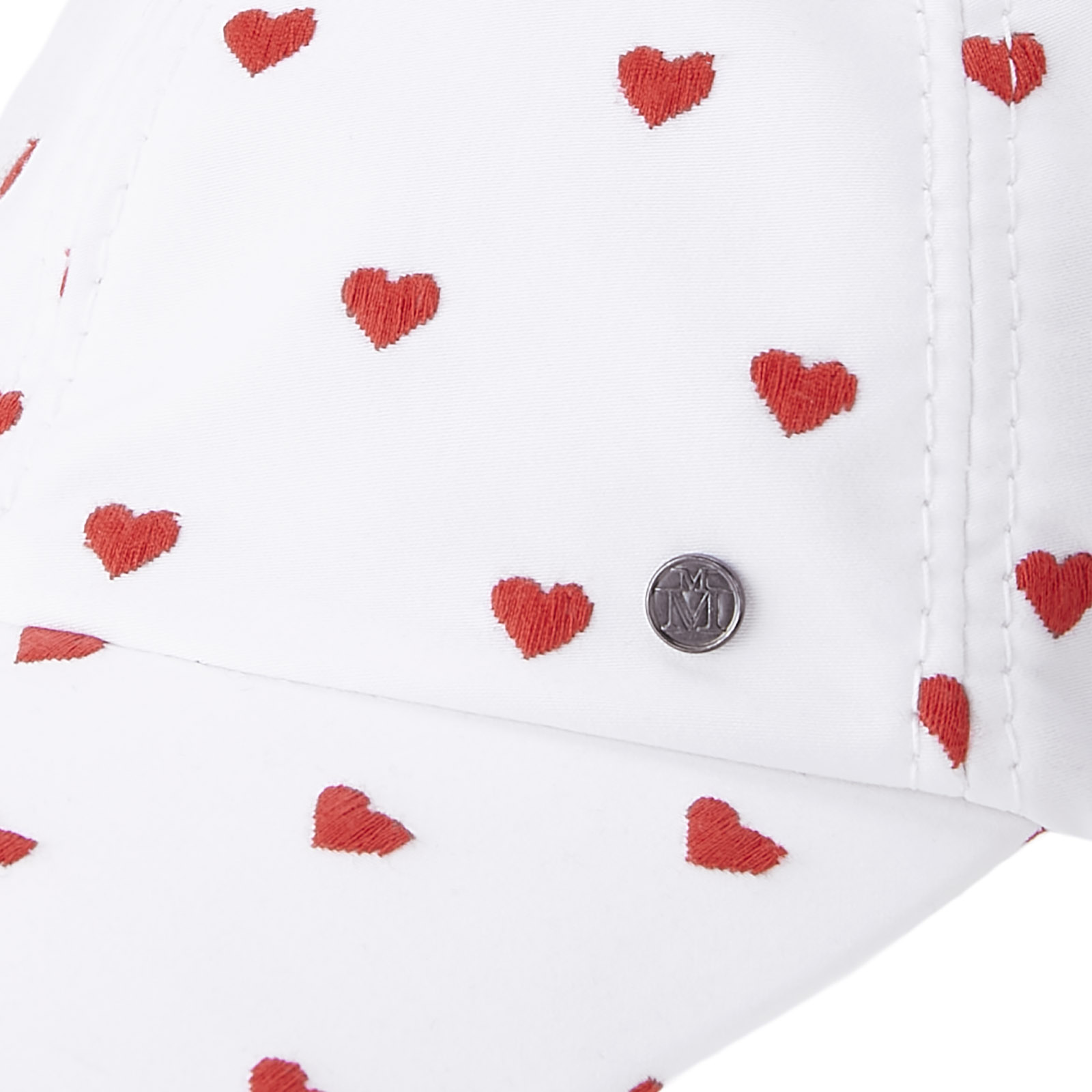 Casquette en coton blanc et rouge - édition st valentin