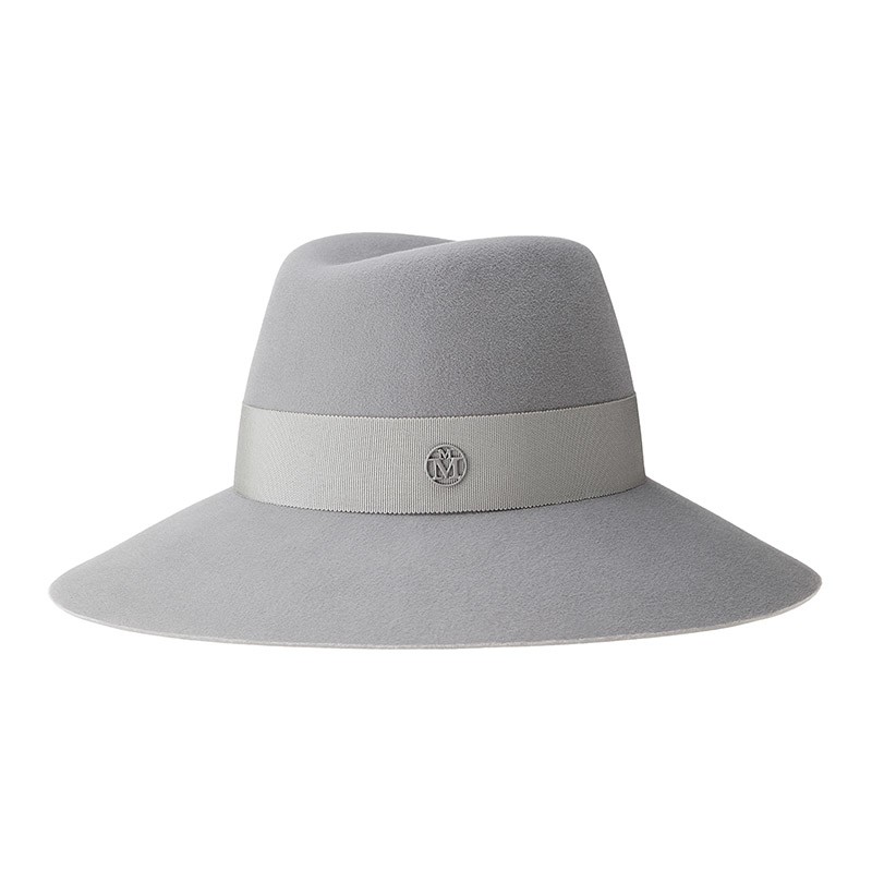 Pearl grey felt fedora hat, waterproof