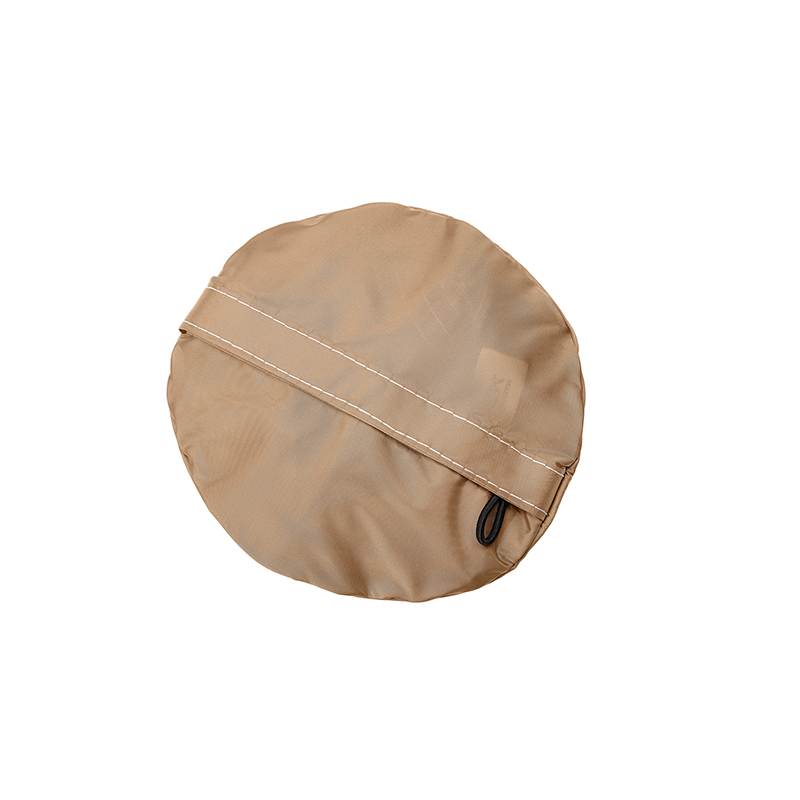 Foldable waterproof, beige nylon bucket hat
