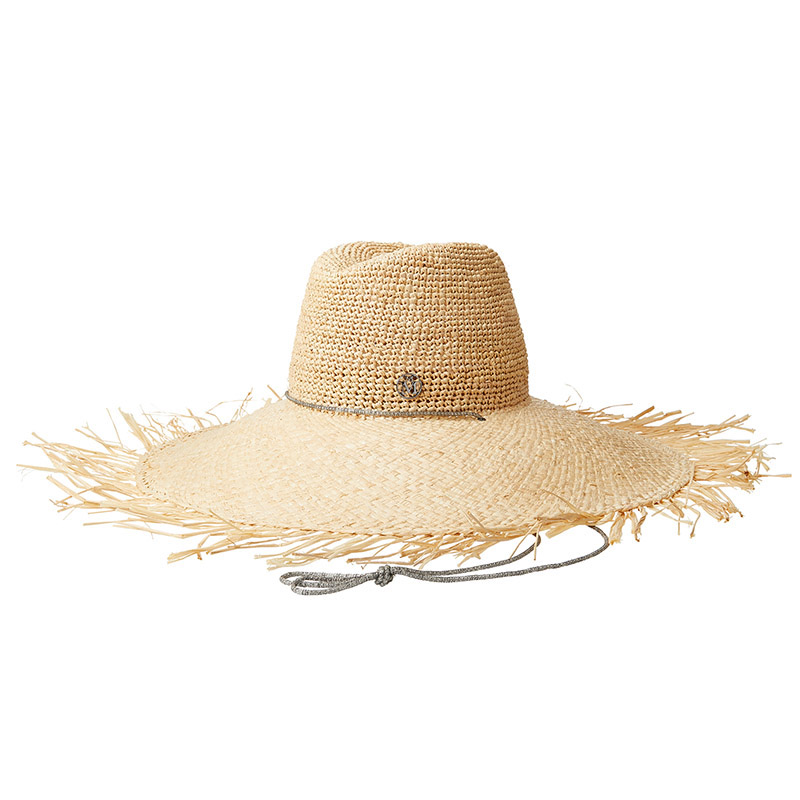 Fedora hat in natural raffia straw