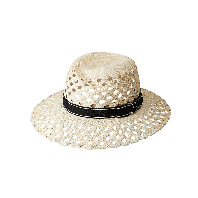 Fedora hat in natural openwork brisa straw