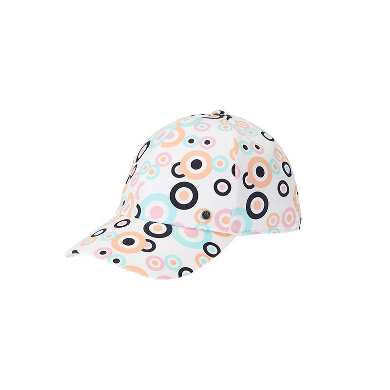 Cap made of cotton with multicolored circles printed