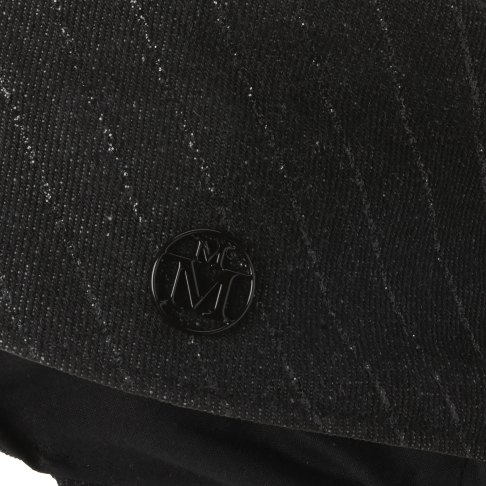 Casquette en denim noir ornée de rayures lurex
