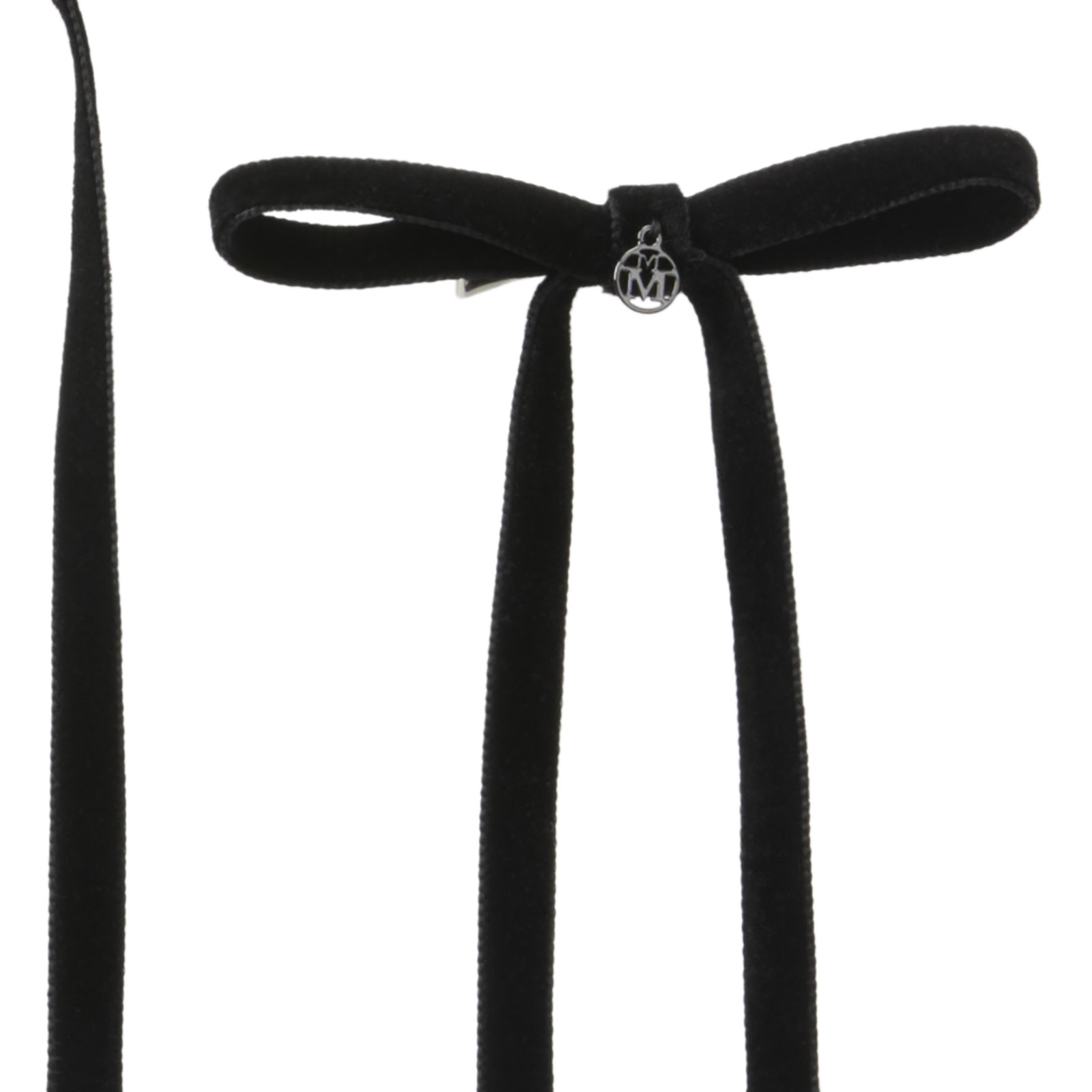 Two black velvet ribbon bows